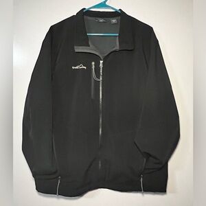 Eddie Bauer Men’s Poly. Blend Jacket, Black/Gray, Size XL, Zip Front w/3 pockets